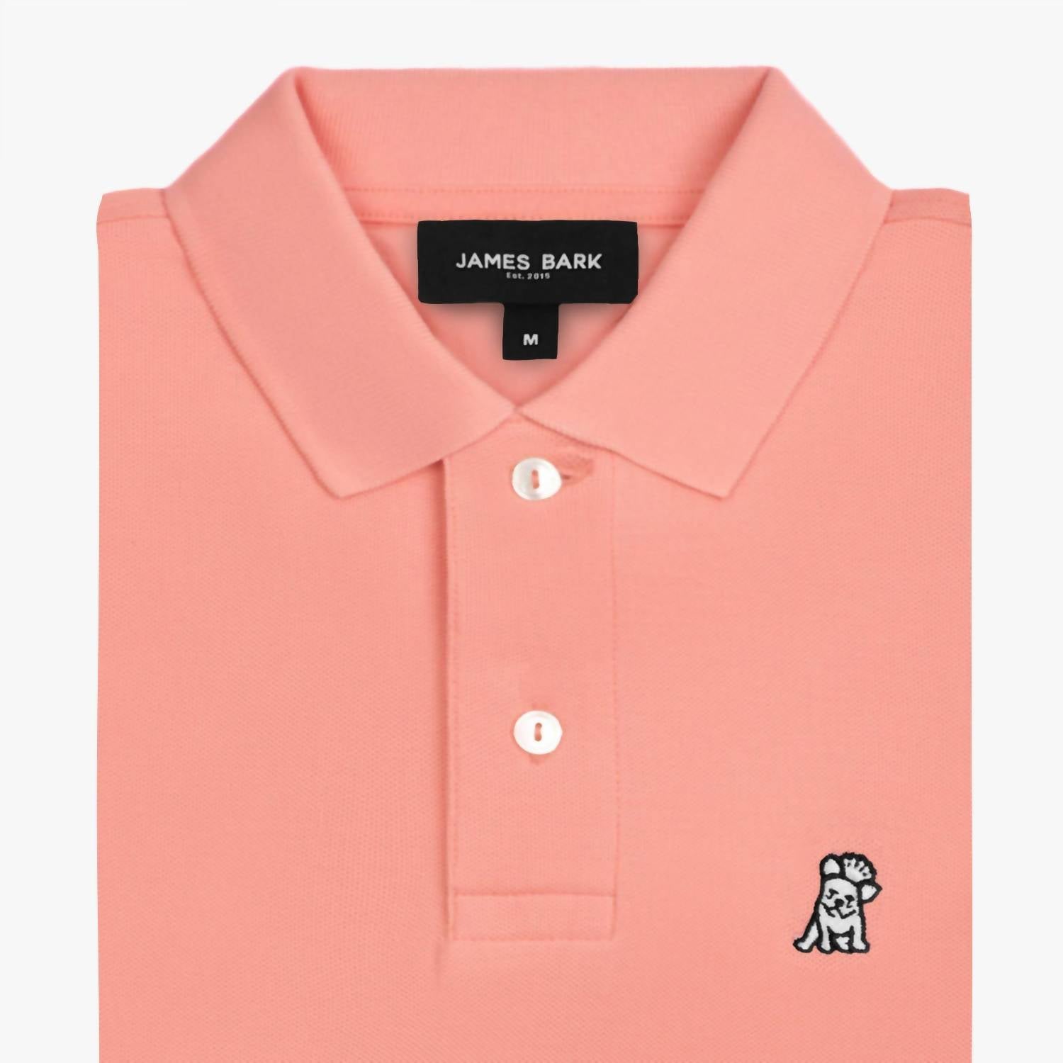 James Bark Regular Fit Polo Shirt With French Bulldog Logo in peach - men's shirt - alternate view