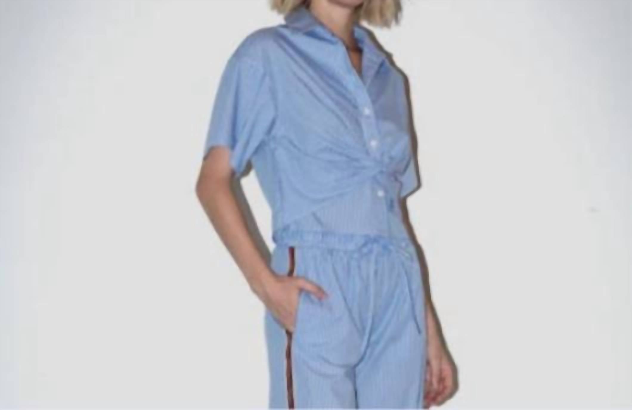 Caydn - Charlie Pinstripe Twist Tie Shirt