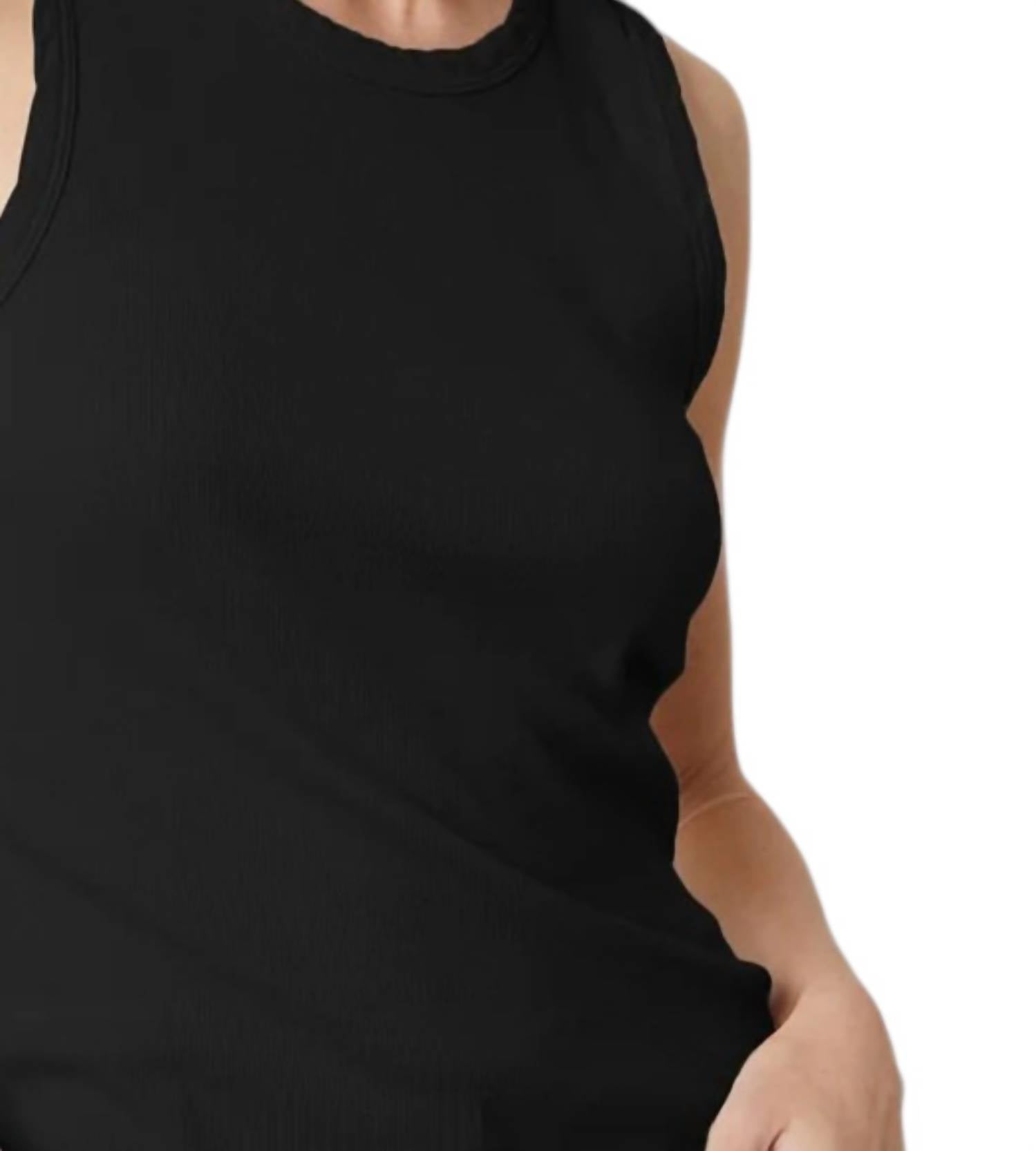 Velvet by Graham & Spencer Maxie Tank Top in black - women's tank top - detail view