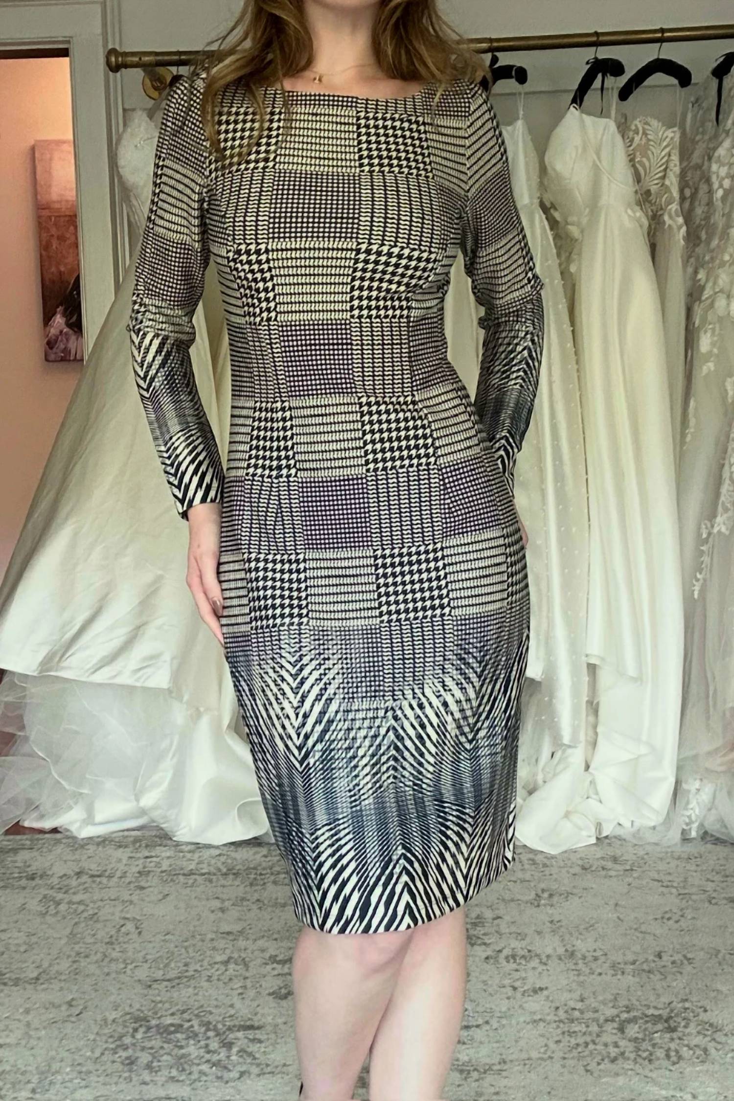 Isle Apparel - Long Sleeve Scuba Midi Dress