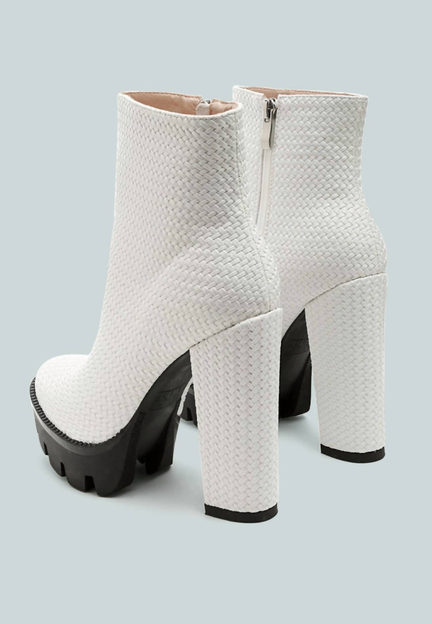 London Rag - Women's Moleski Textured Block Heeled Boots