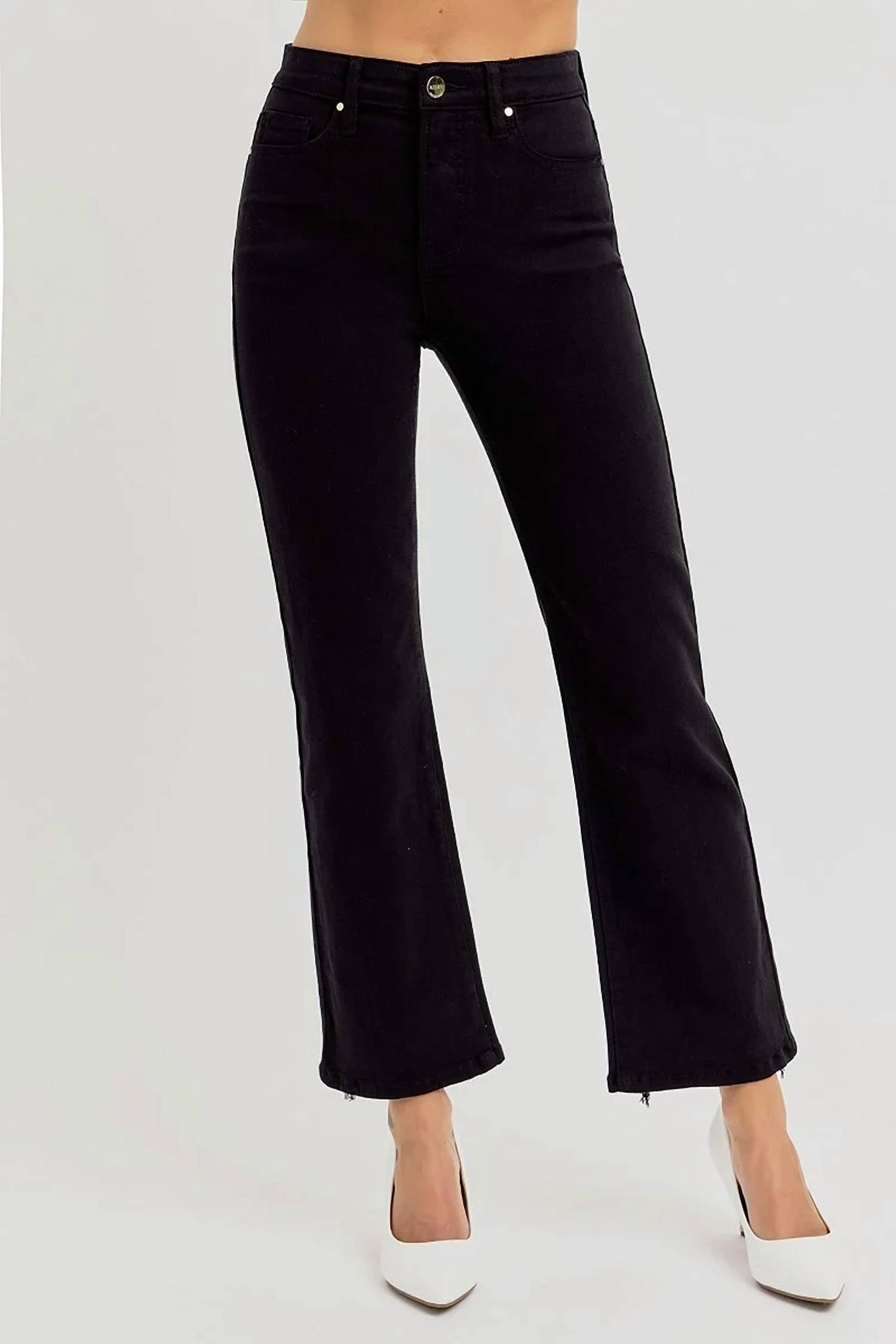 Risen - Tummy Control High Rise Crop Straight Leg Jeans - Plus