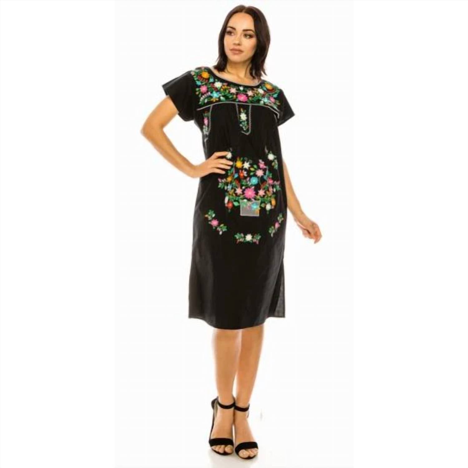Unik - Traditional Floral Embroidered Cotton Dress