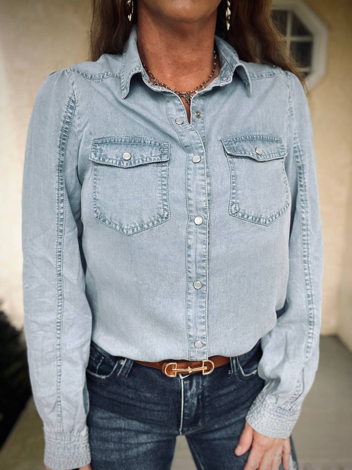 Doe And Rae - Pearland Jean Snap Top