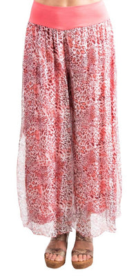 Gigi Moda - Jasmin Cheetah Slit Wide Leg Pants