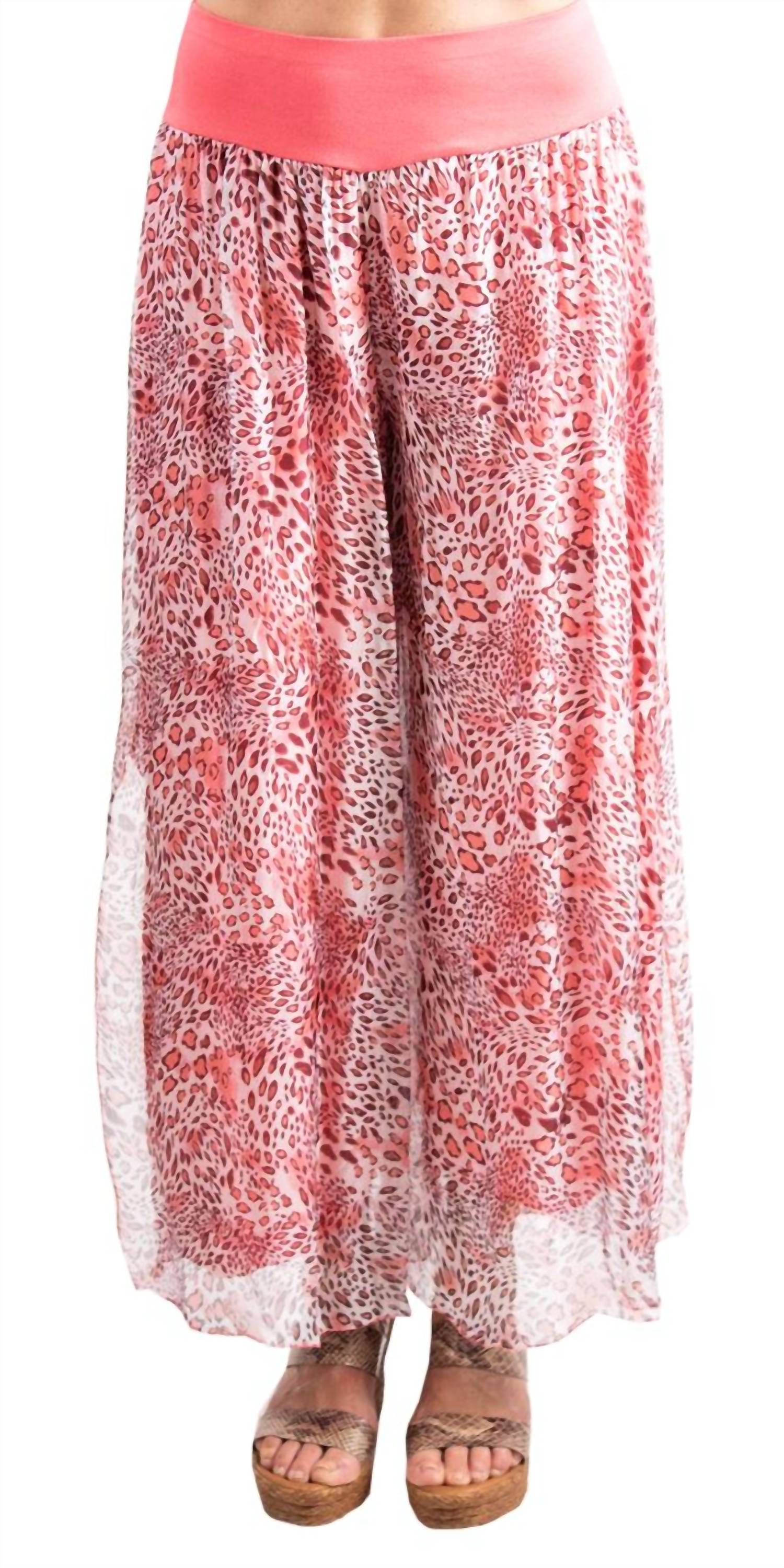 Gigi Moda - Jasmin Cheetah Slit Wide Leg Pants