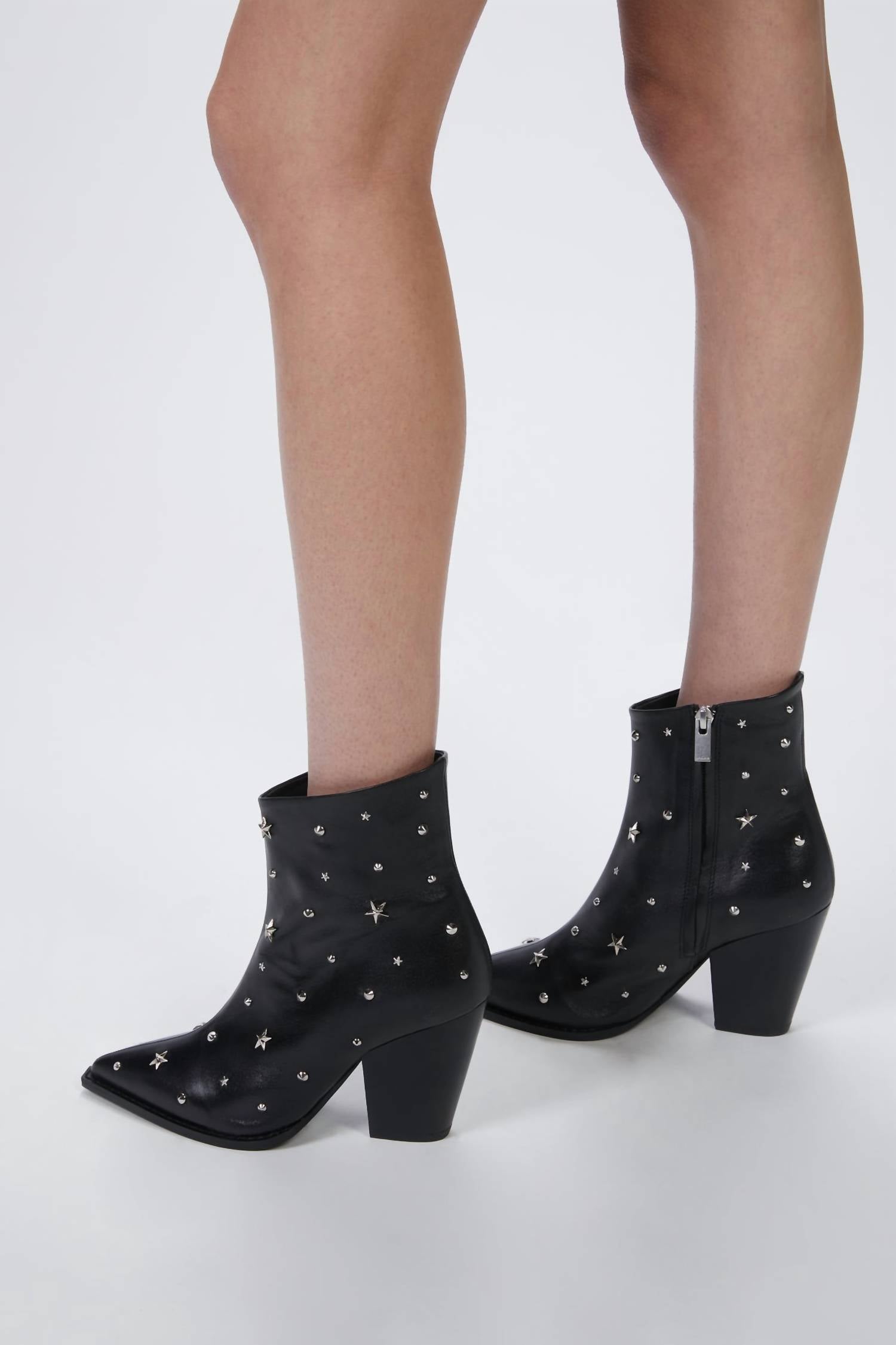 STAR STUDDED LEATHER BOOTS