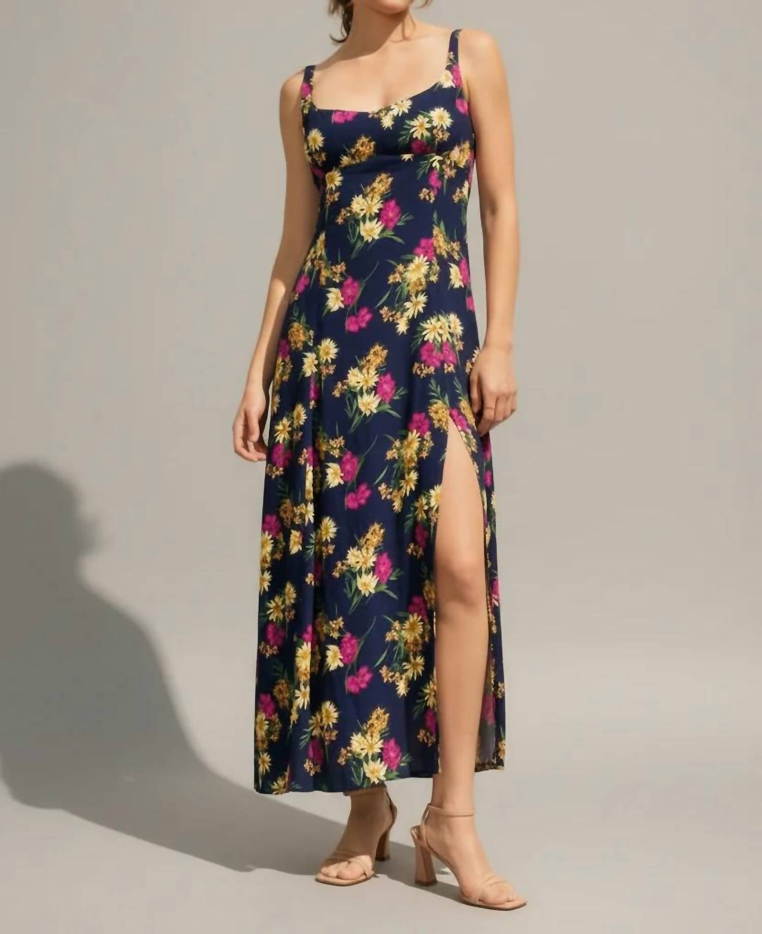 Dress Forum - Paris Floral Side Slit Maxi Dress