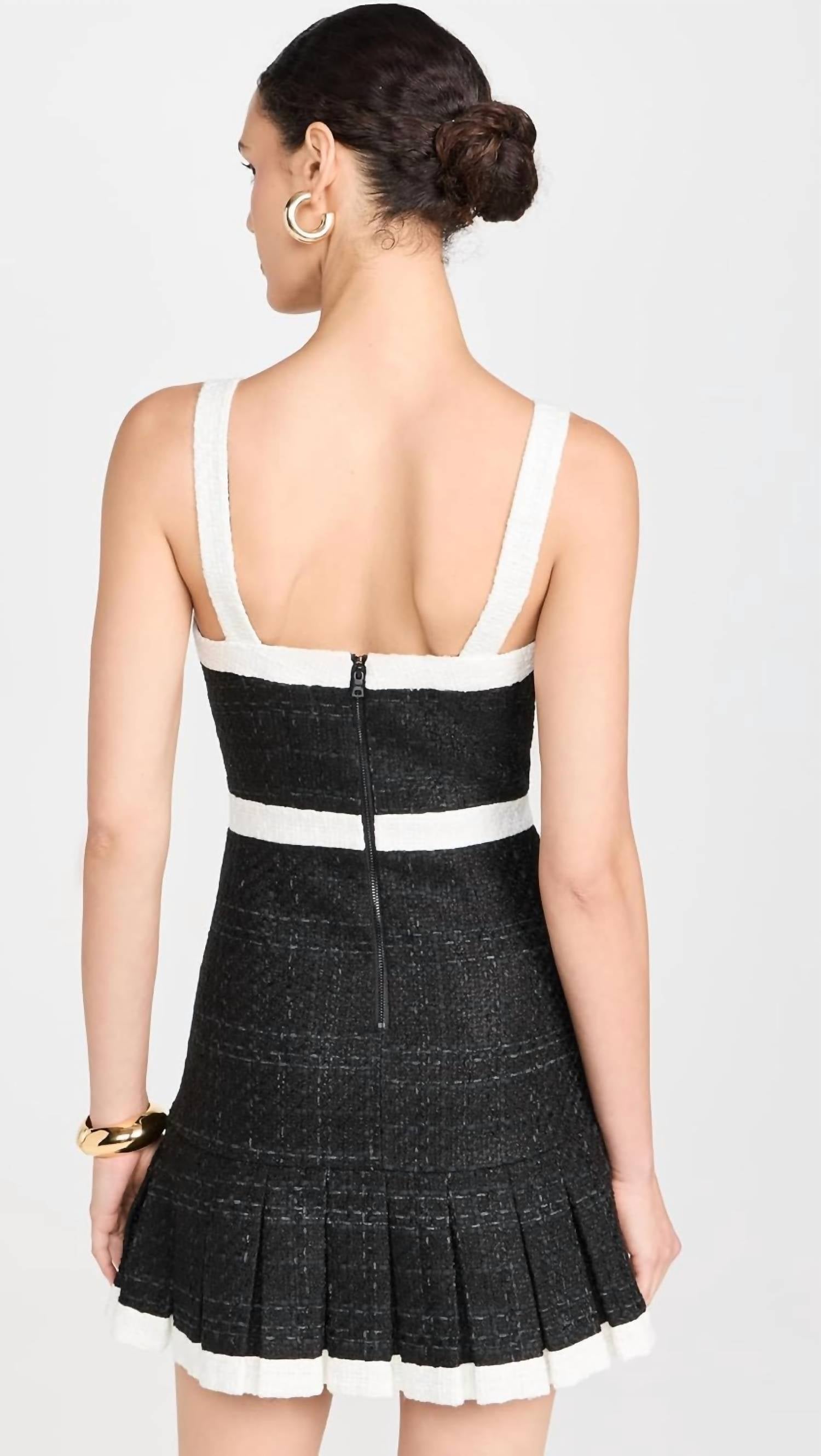 Alice + Olivia - Women's Clarine Square Pleated Mini Dress