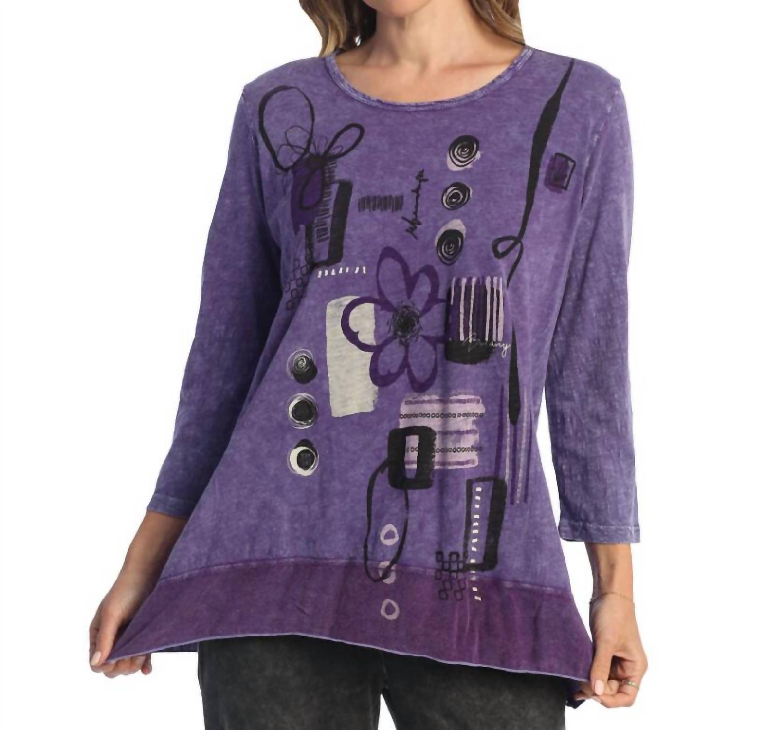 Jess & Jane - Botany Mineral Washed Cotton Georgette Contrast Top