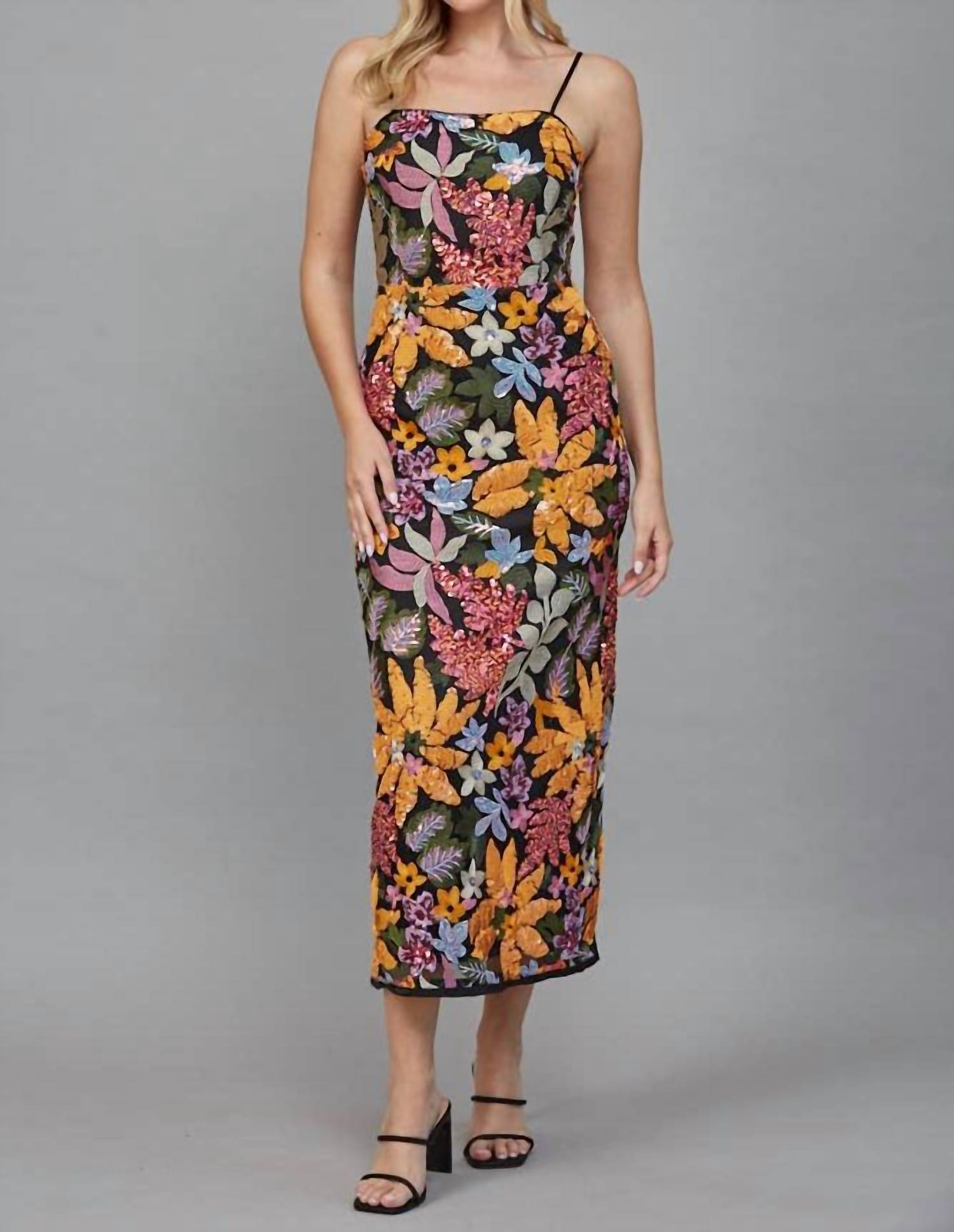 Fate - Women's Floral Sequin Midi Dress