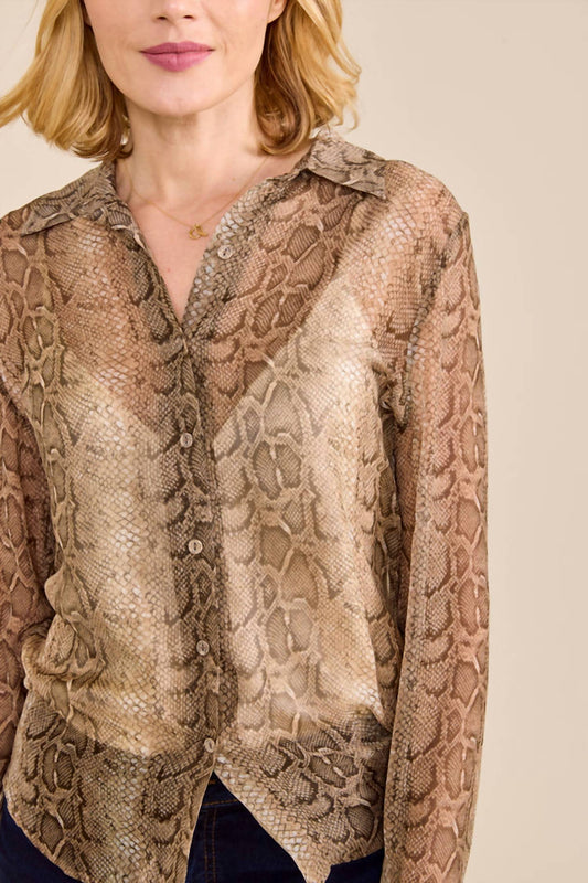 Sedge - Classic Sheer Snake Print Shirt