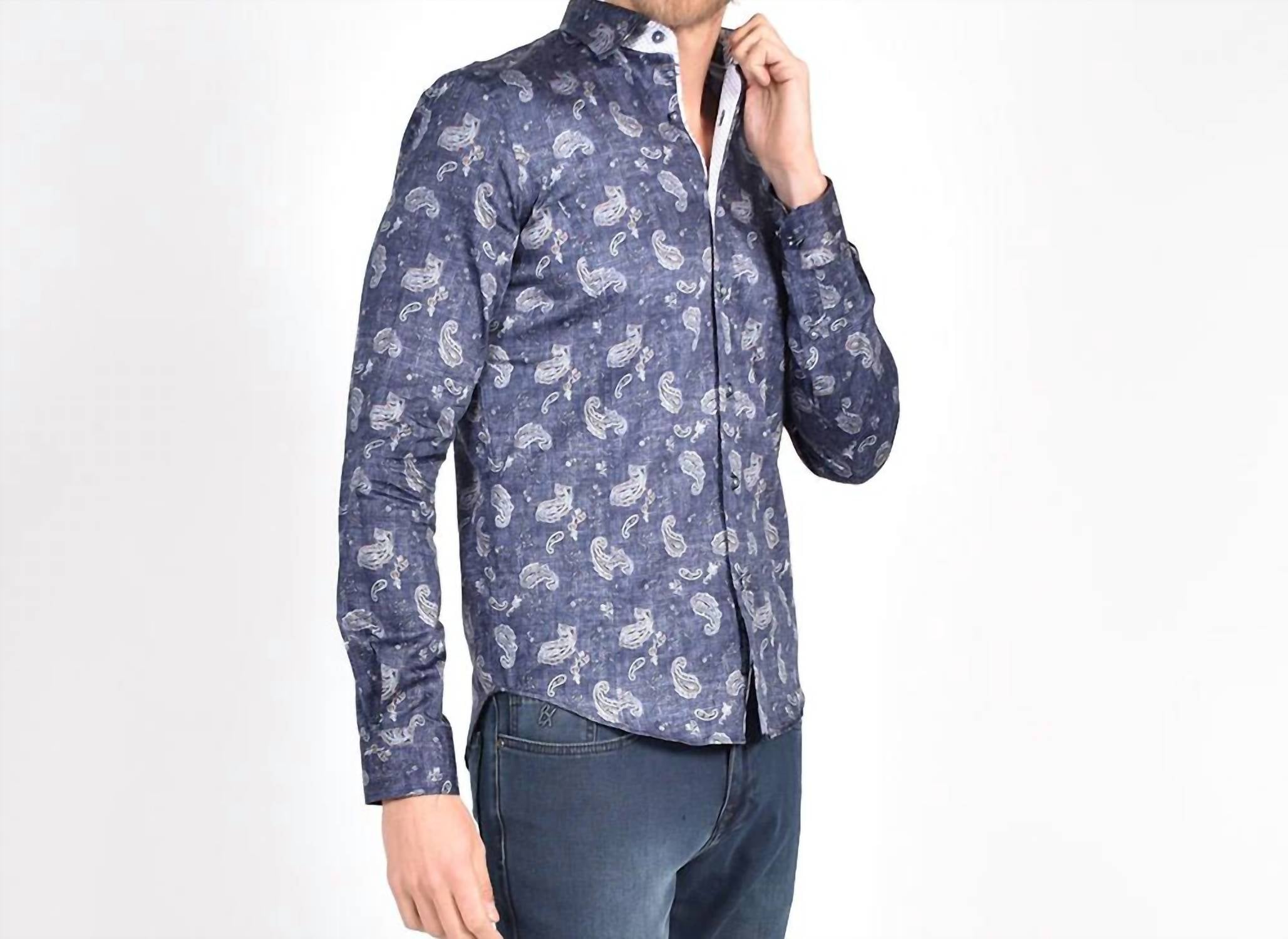 Eight X - Weave And Paisley Button Down Shirt