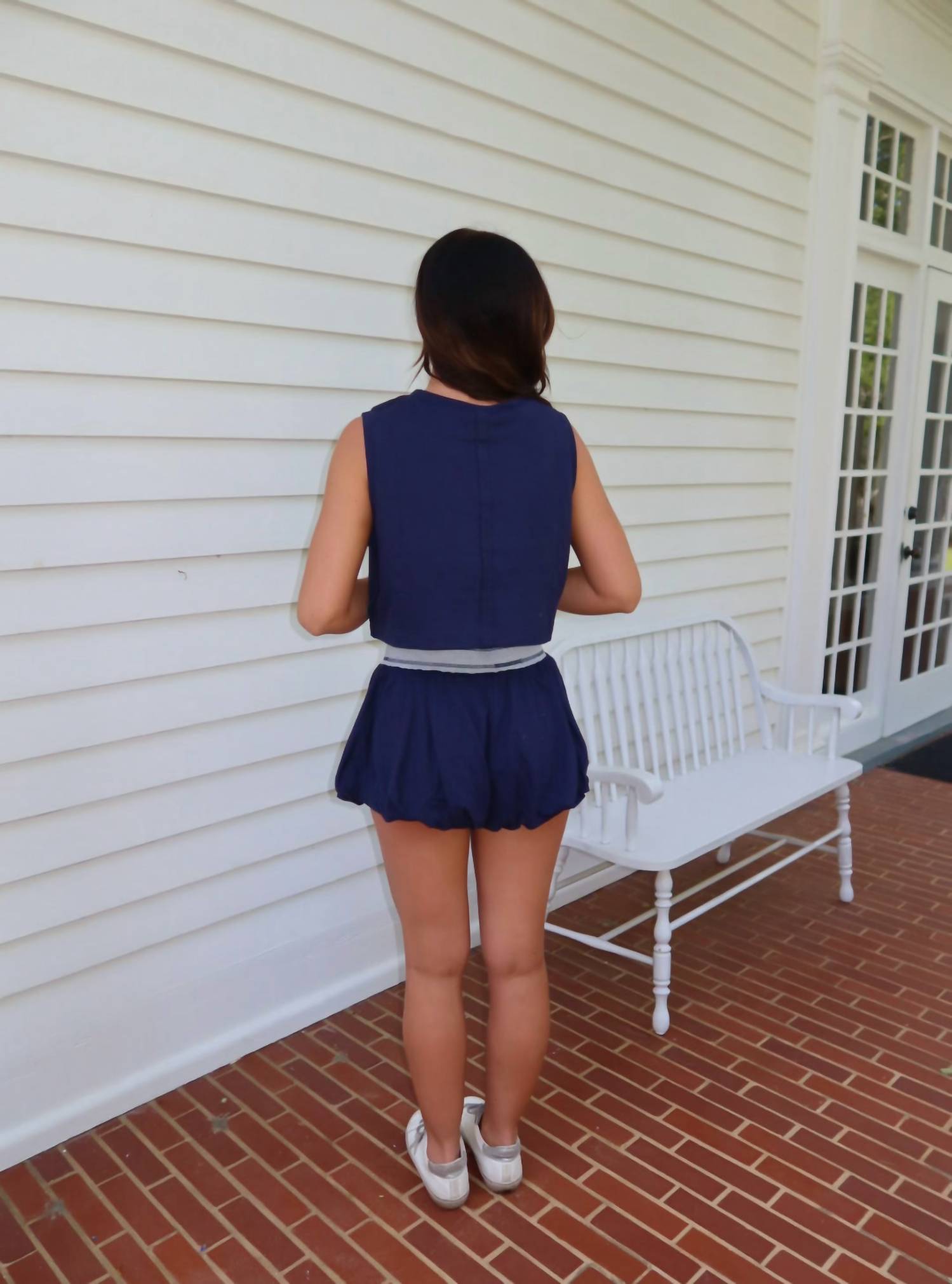 Peach Love - Bow Contrast Waist Bubble French Terry Shorts