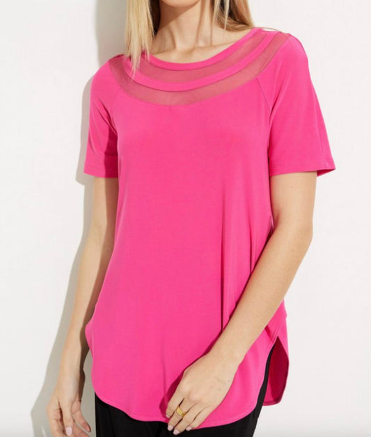 Joseph Ribkoff - JR Short Sleeve Top with Mesh Details