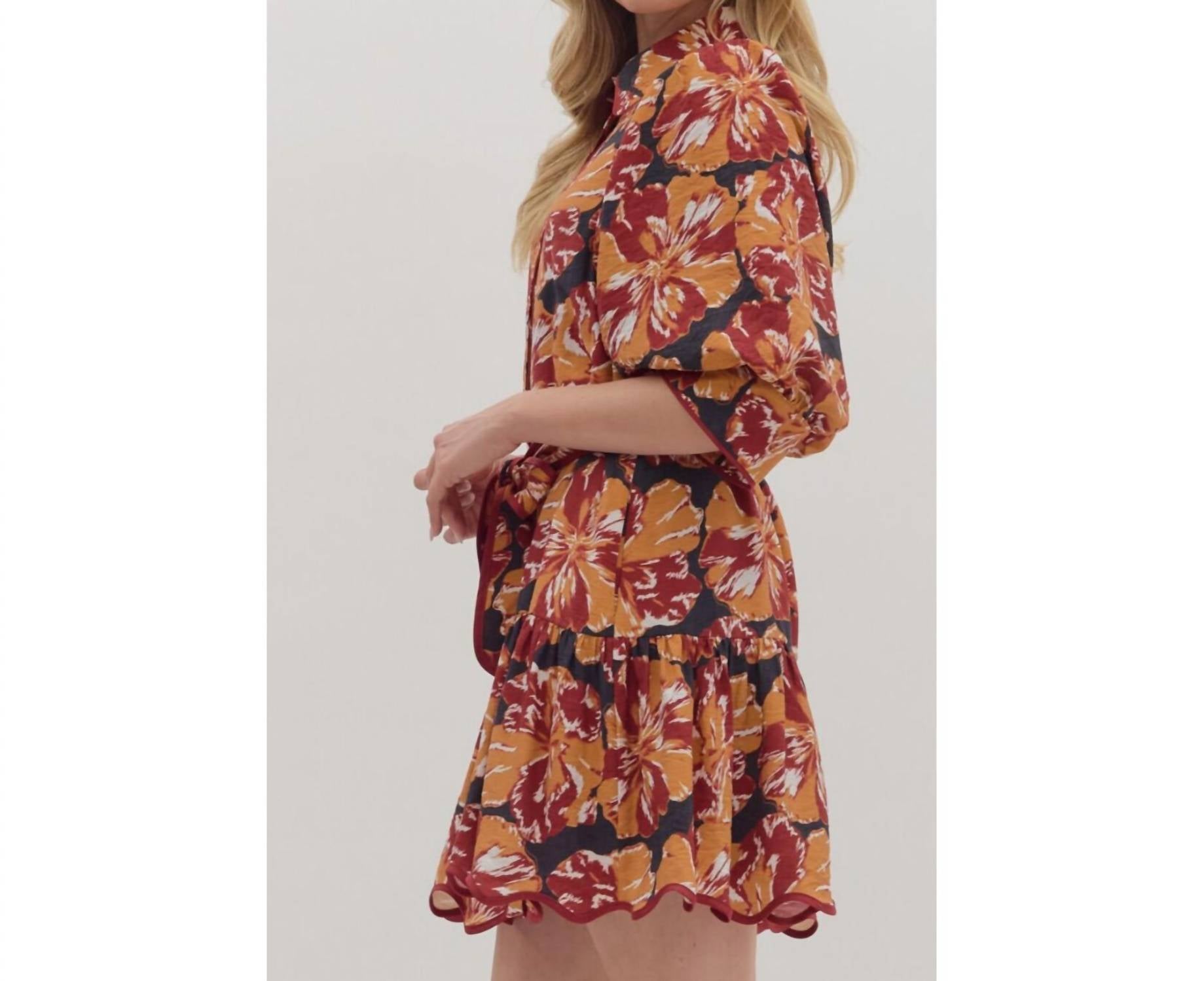 Entro - Floral Short Dress