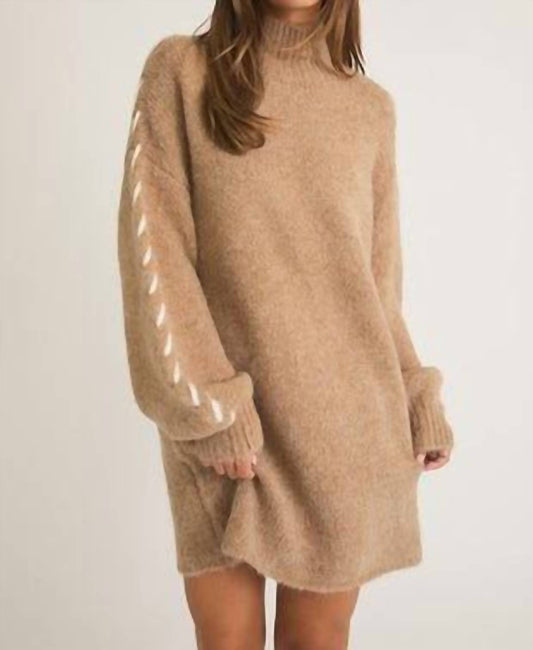 Le Lis - Mariah Bow Ribbon Sleeve Sweater Shirt Dress