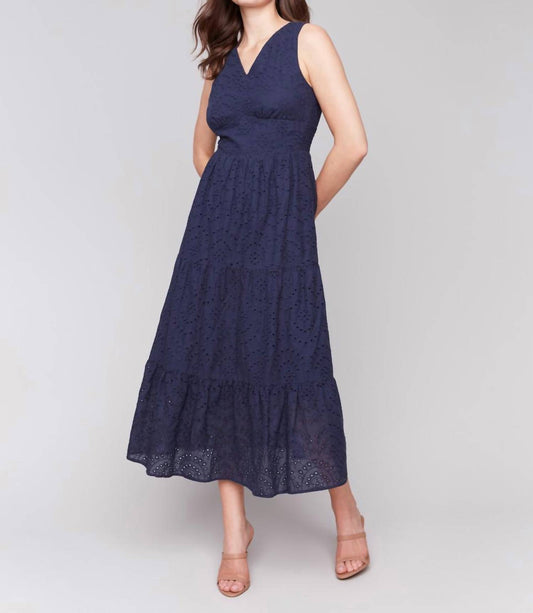 Charlie B - Sleeveless Long Eyelet Dress