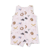 Angel Dear - Kids Vintage Baseball Stripe Muslin Sleeveless Shortie Romper