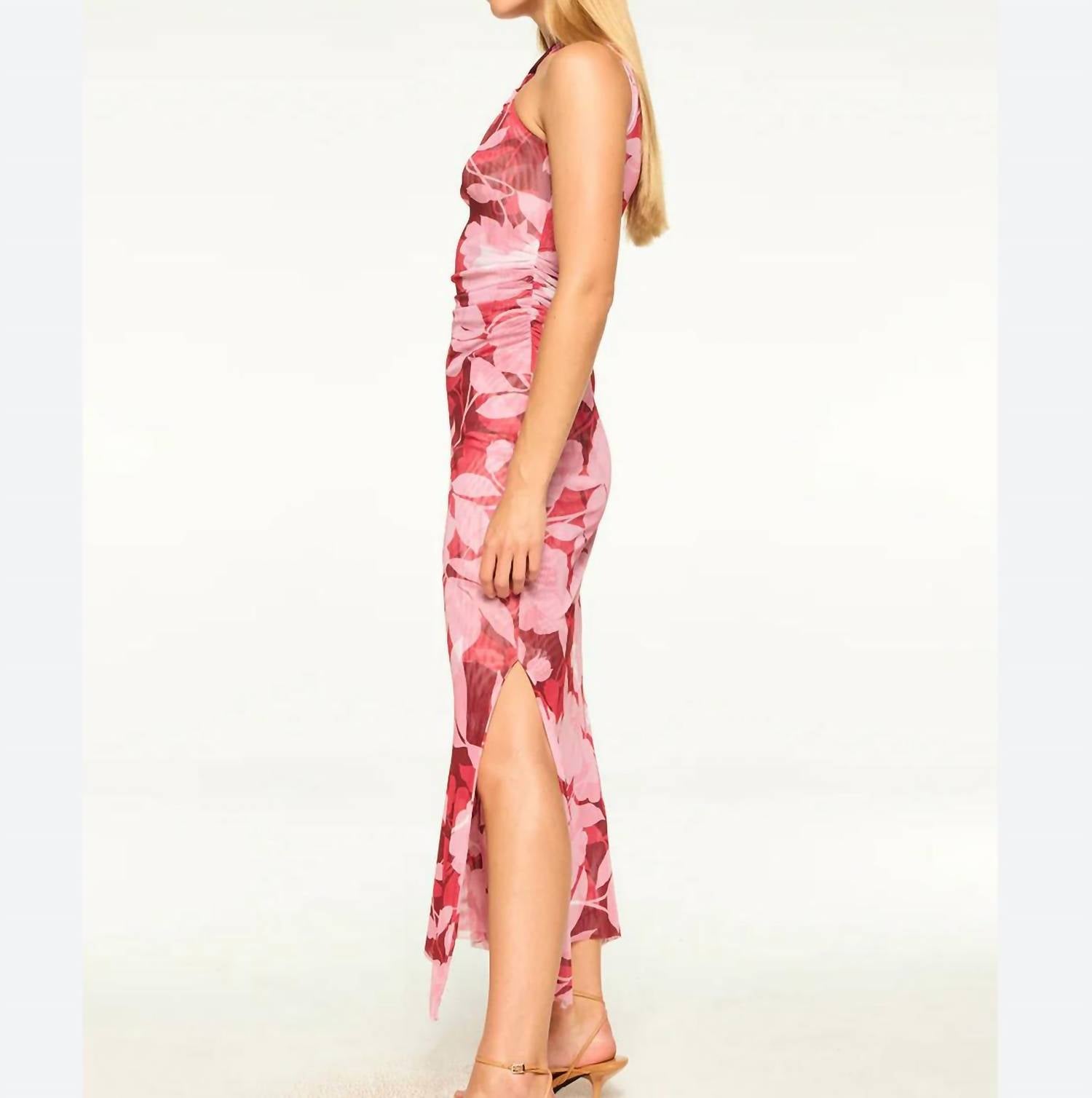 Misa Los Angeles Women's Elaine Dress in flora rosada mesh - women's dress - alternate view