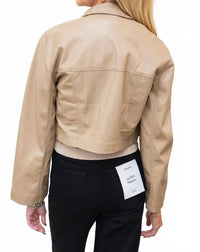 Elan - Cropped Vegan Leather Jacket