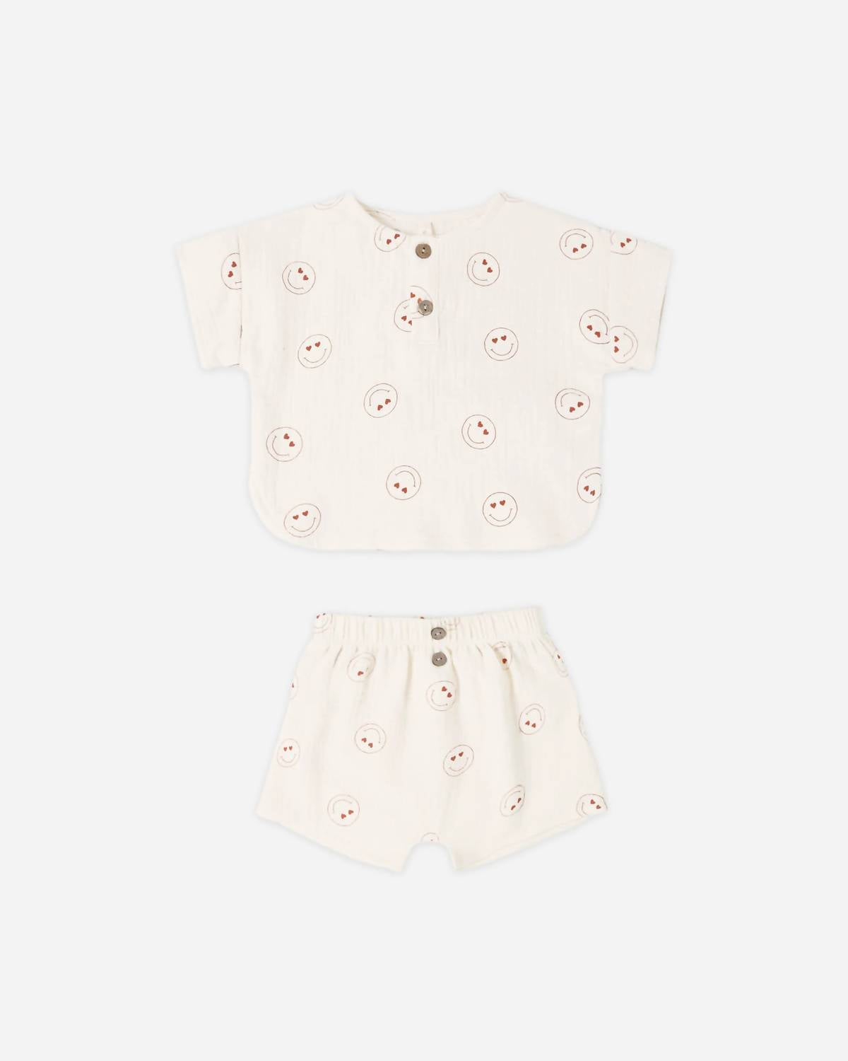 Quincy Mae Woven Boxy Top & Short Set in heart eyes - item - alternate view