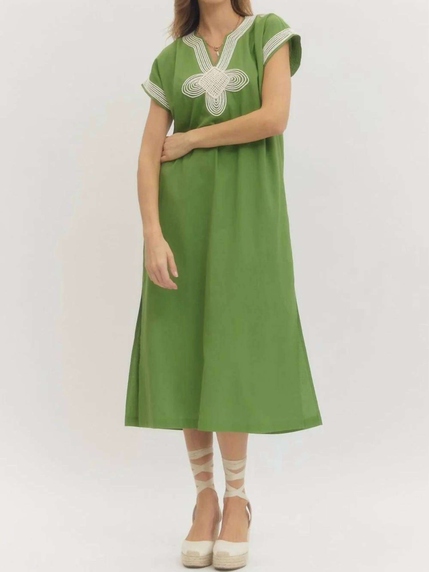 Entro - Applique Trim Midi Dress