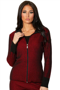 Two Tone Ribbed Cardigan