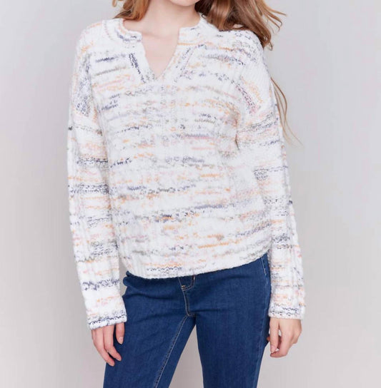 Charlie B - Speckled Yarn Cable Knit Sweater