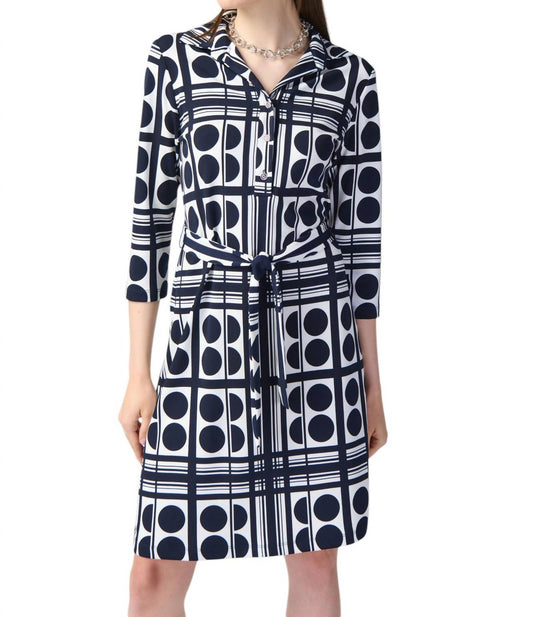 Joseph Ribkoff - Geometric Print Shirt Dress