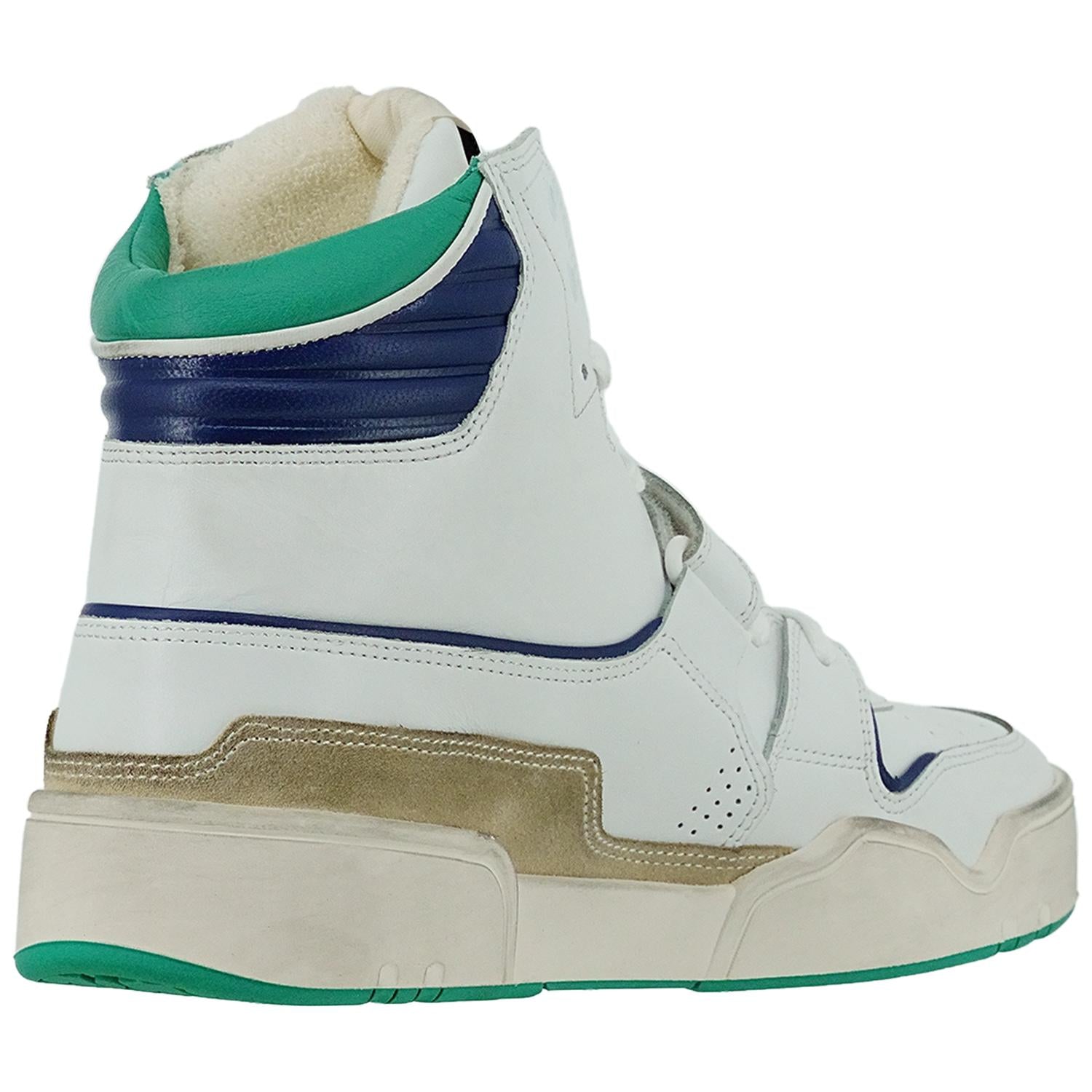 ISABEL MARANT Men's Trash Sneakers in white blue green - men's sneaker - alternate view
