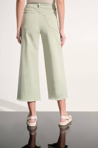 Joseph Ribkoff Goldie Wide Leg Cropped Jeans in seafoam - women's jeans - detail view
