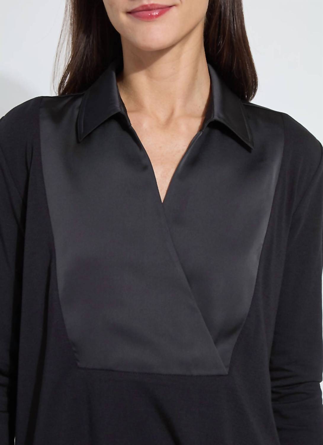 Lysse - Pietra Shirt Collar Mix Media Top