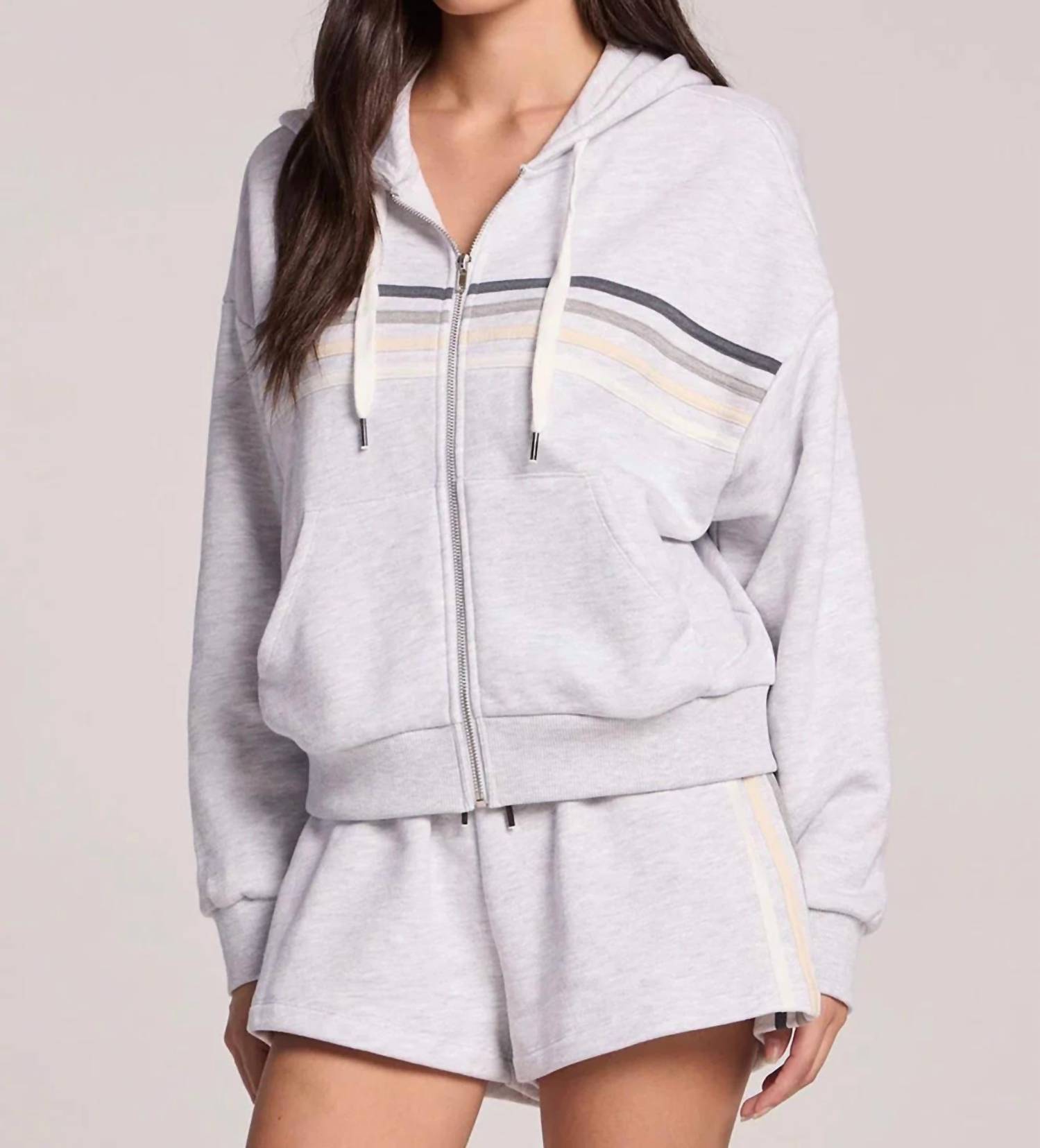 Chaser - Zuma Contrast Strappings Zip-up Hoodie