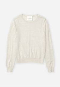 CLOSED Women's Long Sleeve Crewneck Knit Sweater in cream - women's sweater