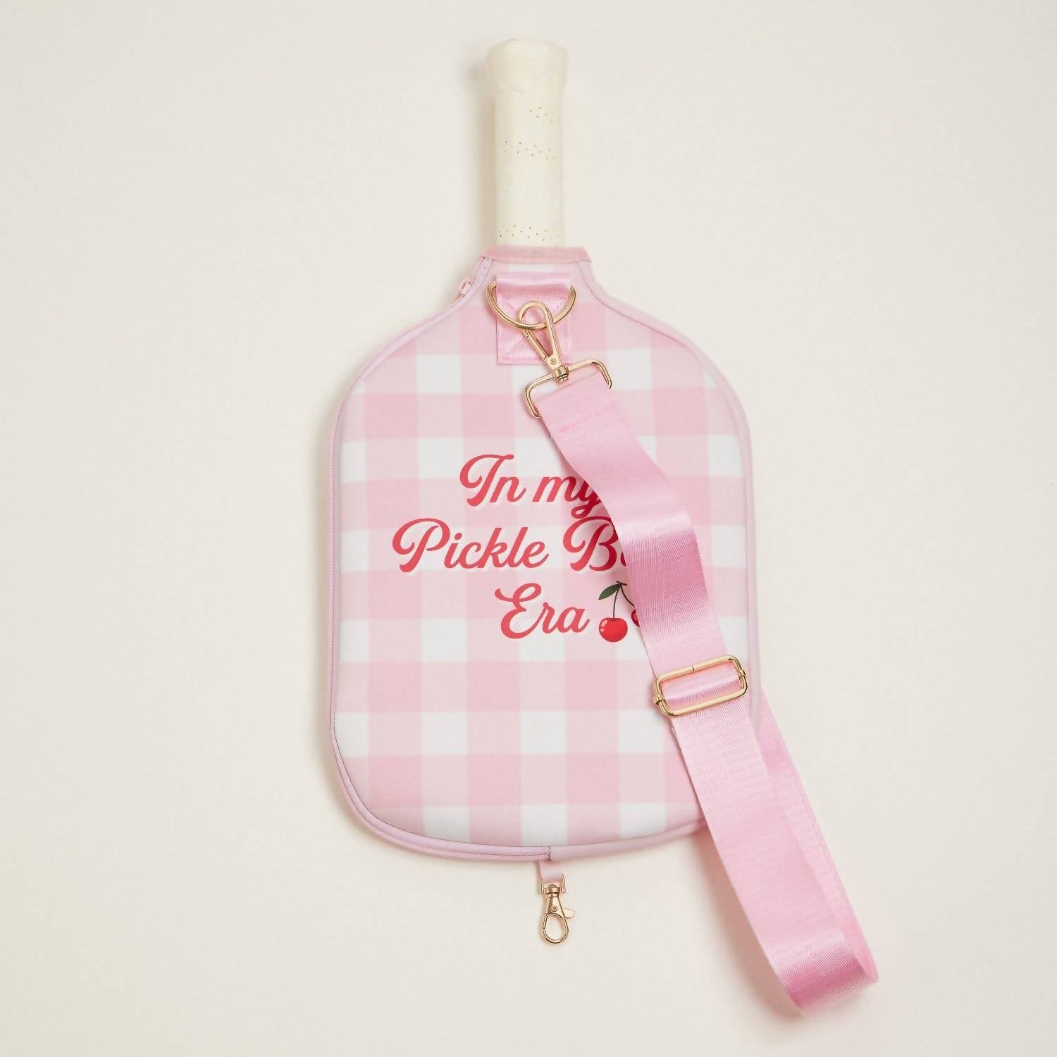 Stone & Stitch - Women's Checker And Cherry Neoprene Pickleball Paddle Bag