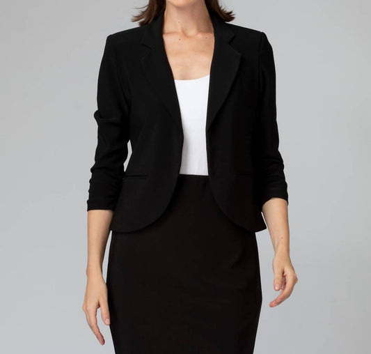 Joseph Ribkoff - Ruched Sleeve Blazer