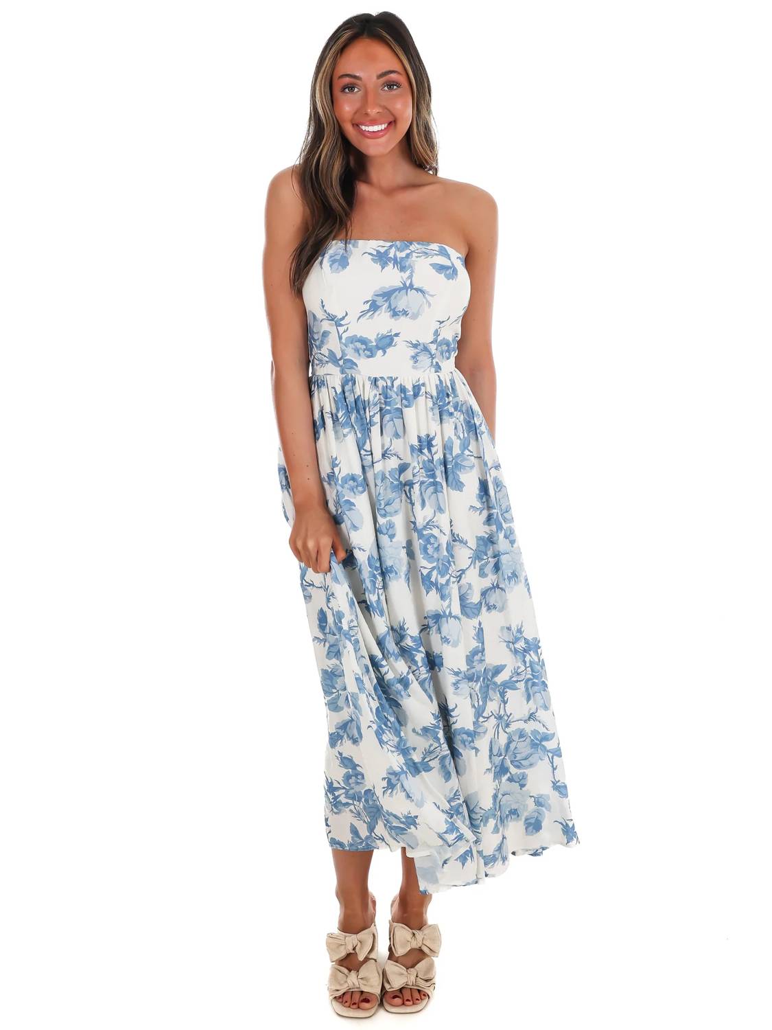 In February - Dreamy Elegance Floral Midi Dress