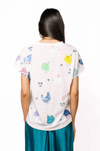 Queen Of Sparkles - Sequins Short Sleeve Chicken Tee