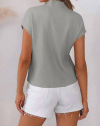 Dear Lover - Patch Pocket Ribbed Knit Short Sleeve Sweater