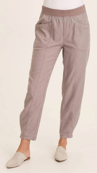 Wearables Women's Beck Twill Barrel Style Pants in subtle brown grey - women's pants