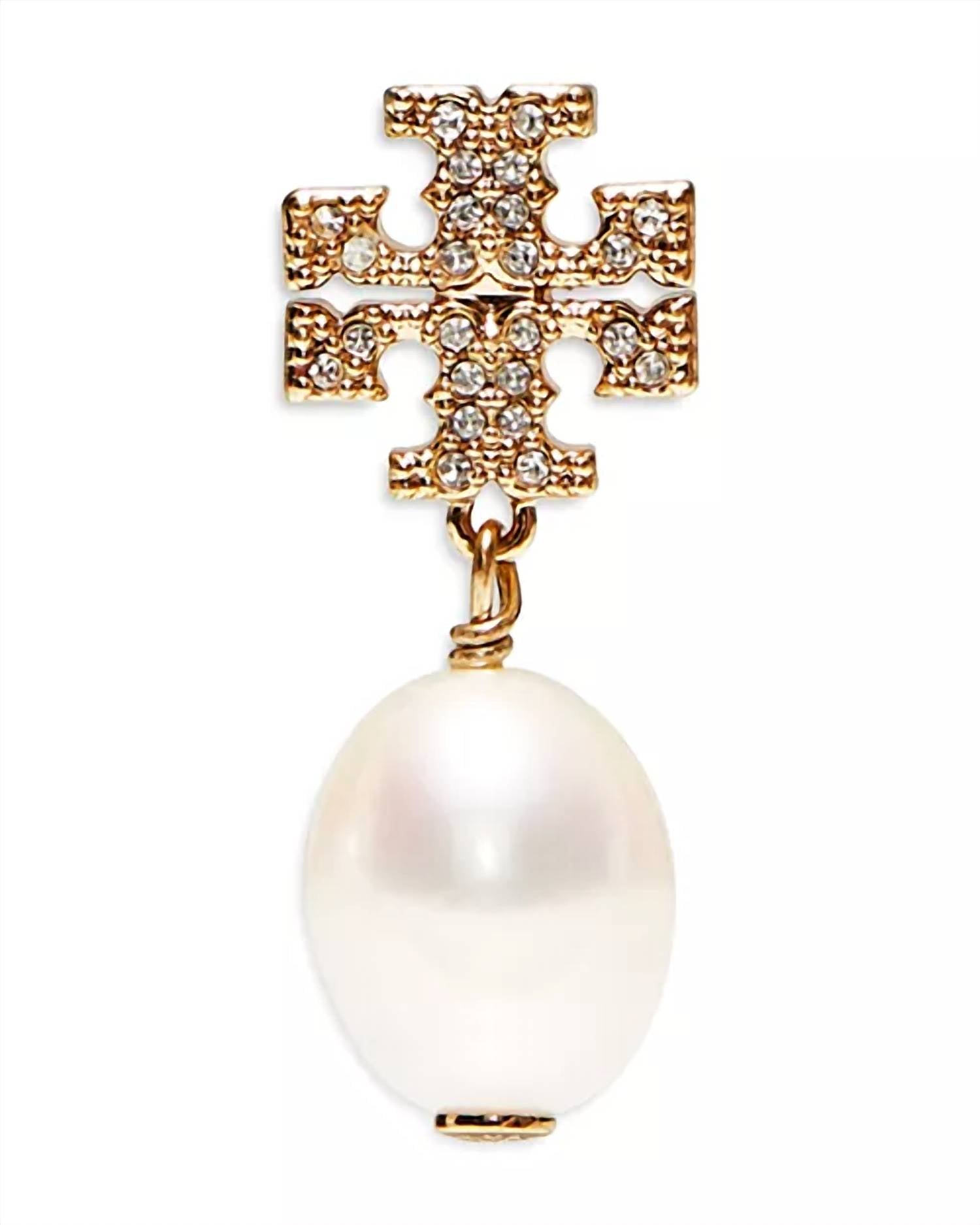 Tory Burch - Kira Pave Pearl Earrings