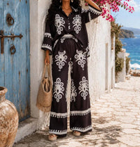 Little Secret Of Mine - Wide Leg Print Pant Set