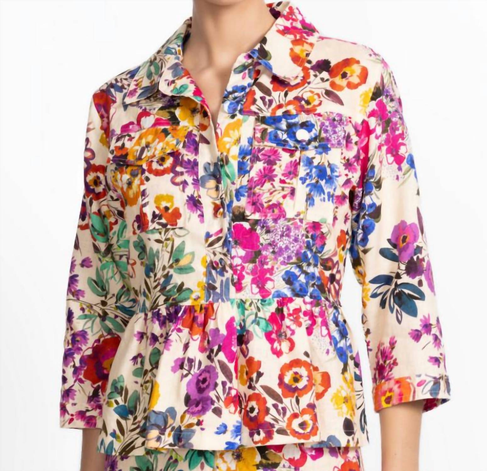 Johnny Was - Evalon Peplam Linen Jacket