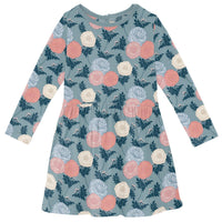 Kickee - Girls' Long Sleeve Twirl Dress with Pockets