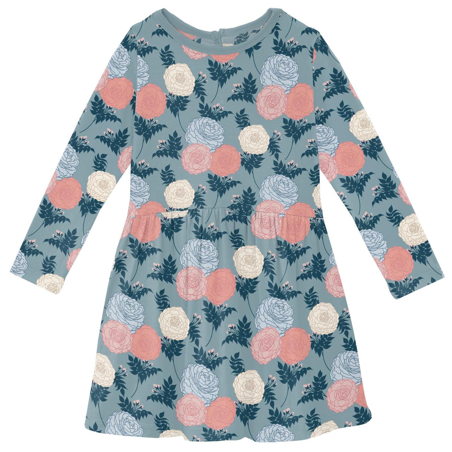 Kickee - Girls' Long Sleeve Twirl Dress with Pockets