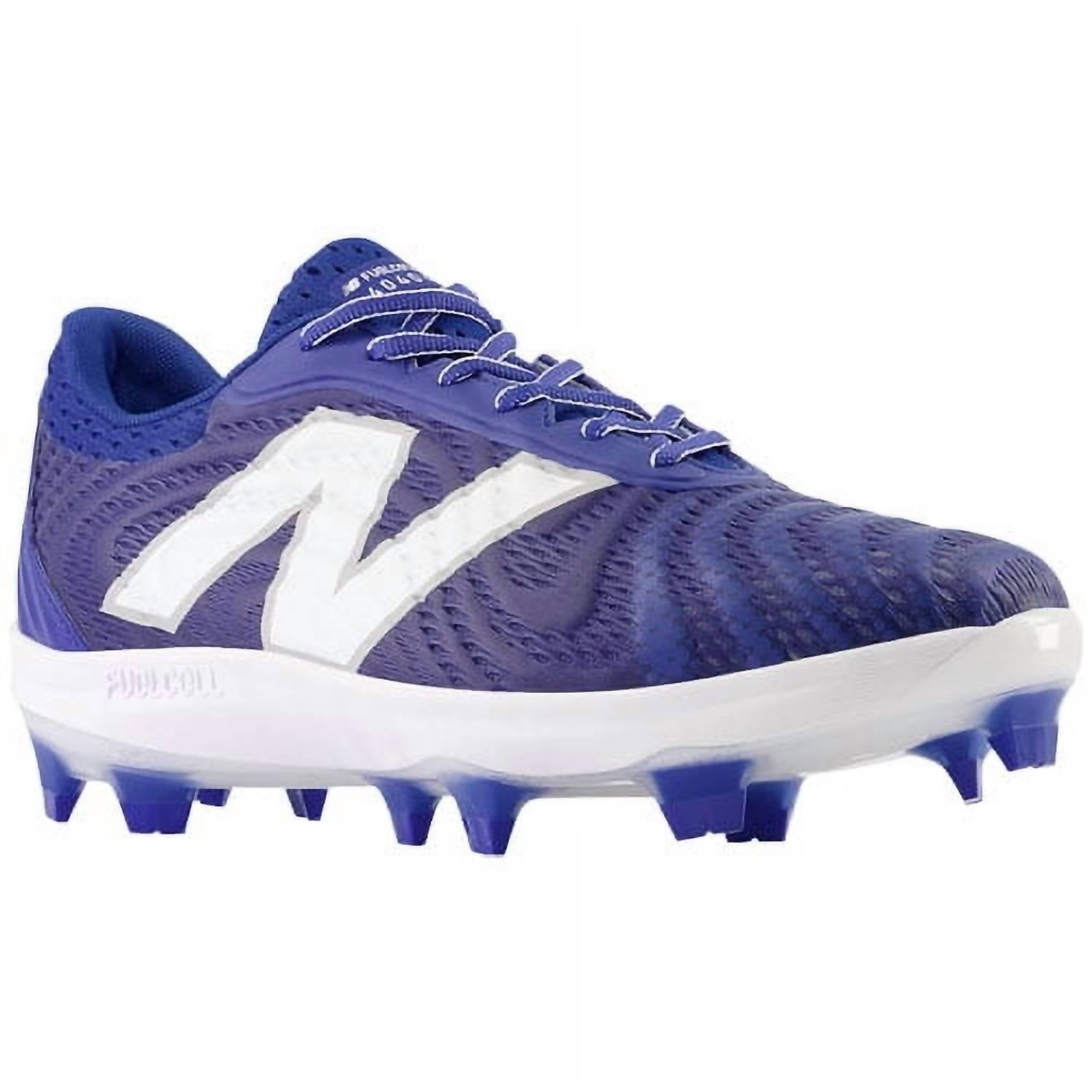 New Balance Men's Fuelcell 4040v7 Molded Cleats Athletic Shoes in royal blue - men's shoe - detail view