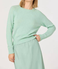 ASTR Brigett Classic Crewneck Sweater in mint - women's sweater - detail view