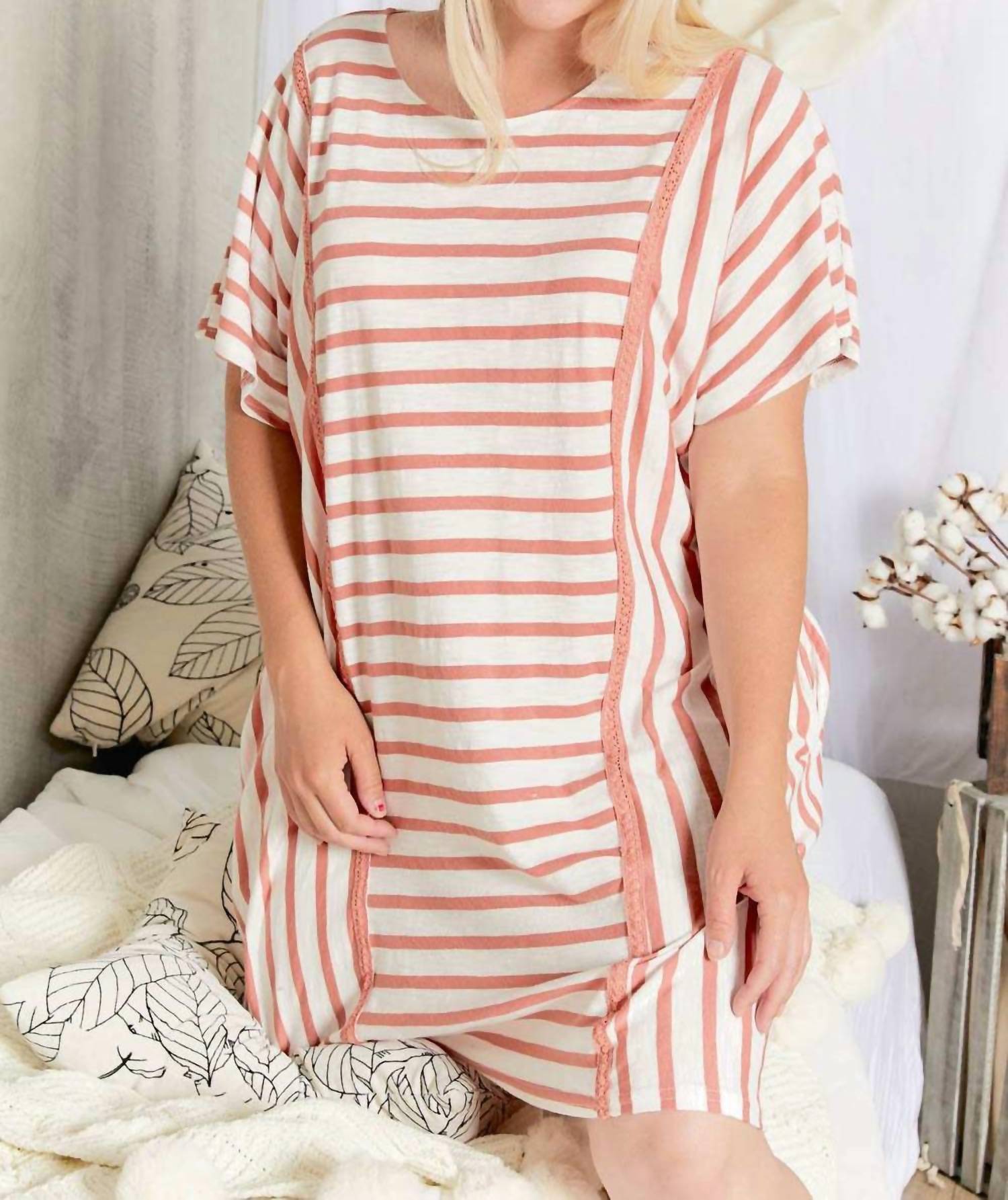 Stripe Midi Plus Dress