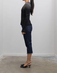 Collective - Metallic Jeweled Button Down Blouse